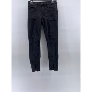 JOE'S JEANS Women's Black The Icon Mid-Rise Slit-Hem Skinny Ankle Jean SZ 28